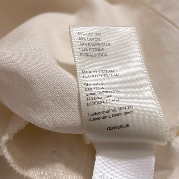 Free People Cheyenne Denim Mini Dress in Ivory - SMALL NWT - Picture 13 of 13